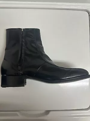 Vintage Florsheim Imperial Black Leather Side Zip Beatle Boots Men’s Size 11 • $70