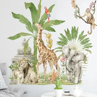 £11.99 • Buy Jungle Theme Nursery Wall Stickers Wall Art Kids Wall Stickers Baby Room