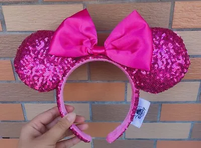 Disney Parks Orchid Hot Pink Magenta Minnie Mouse Ears Headband 2022 Sequin • $14.25