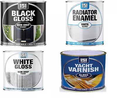 151 300ml  Paint  Yacht Varnish/ Radiator Enamel/ White/ Black Gloss • £7.90