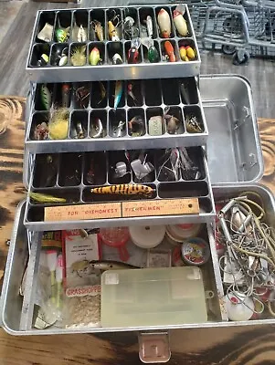 Vintage UMCO Tackle Box FULL Lures Collectibles Accessories Literature Etc • $300