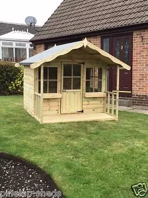 8x6 Childrens Wooden Playhouse Kids Apple Tree Cottage Tanalised T&G Den • £857.69