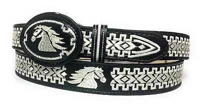 Kids Western Belt Horse Decorated Boys Leather Belt. Boys Charro Belt • $21.99