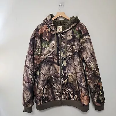 RedHead Hoodie Mens Large Camouflage Camo Full Zip Sherpa Lined Hunting Jacket  • $37.95