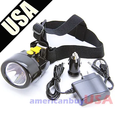 Lithium LED Light Head Lamp Mining Lamp Miner Camping Hiking Fishing Wireless  • $32.90