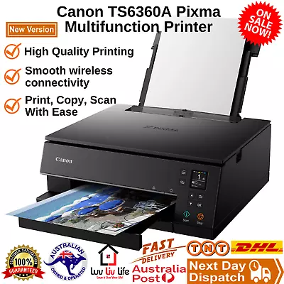 $166.78 • Buy Canon TS6360A Pixma Multifunction Printer, Black, Medium (TS6360A)