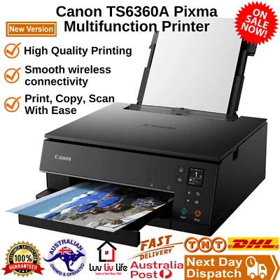 $166.78 • Buy Canon TS6360A Pixma Multifunction Printer, Black, Medium (TS6360A)