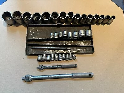 Vintage  1930's CRAFTSMAN BE Series Socket Set 1/2  3/8  1/4 36 Pc Set Rare • $195