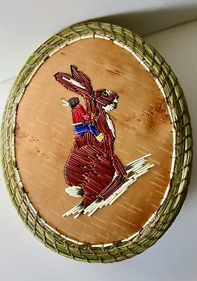 Little Man Riding Rabbit MYTH  Lrg Quill/sweetgrass Basket: Paul St John Mohawk • $222.75