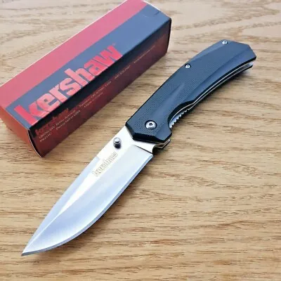 Kershaw Tarheel Folding Knife 3.5  Stainless Steel Blade Black Synthetic Handle • $17.99