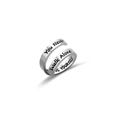 Engraved Double-layer Stainless Steel Ring With Simple And Adjustable Opening • $18.48