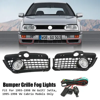 Front Driving Fog Light Lamps Bumper Grille Cover FOR VW MK3 Golf Jetta Cabrio • $38.94