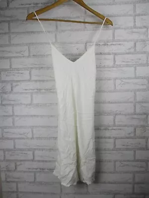 $28 • Buy Tigerlily Womens Slip Dress White 8 V-neck Strappy Tie Back Boho