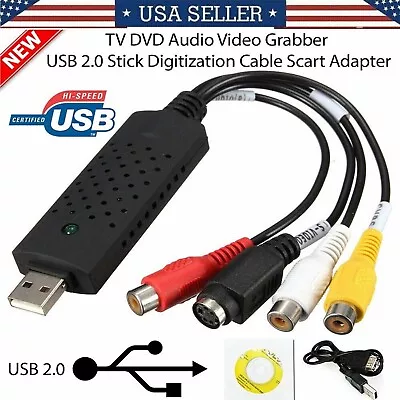 USB 2.0 Capture Card Convert VHS LP Tape To Digital DVD RCA S-Video Convertor • $9.99