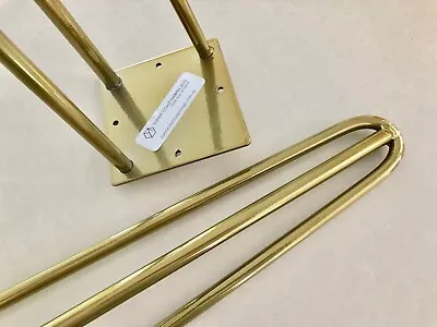 Gold / Polished Brass Hairpin Legs AUST Made Quality | Set Of 4 | 10yr Warranty  • $145