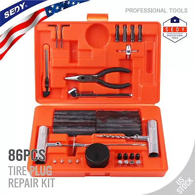 86pc Tire Repair Kit DIY Flat Tire Repair Car Truck Motorcycle Home Plug Patch • $24.99