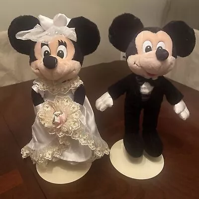 Mickey & Minnie Bride/ Groom  Set 10  From Walt Disney World Wedding With Stands • $19.96