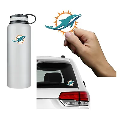 Miami Dolphins Logo Football Decal Sticker Choose Size 2 2.5 3 Or 5 Inches Wide • $1.95