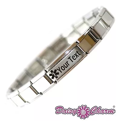 JSC Italian Charm Personalised  MEDICAL ALERT BRACELET - Adjustable • £12.70