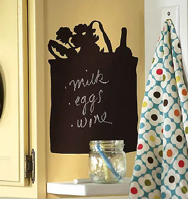 WALLIES TOTE BAG CHALKBOARD Wall Sticker BIG Decal Includes Chalk Shopping Bag • $9.99