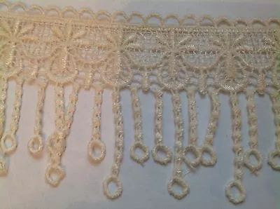 New Fringe Circle Design 3 1/4 Inch Ivory Venise Lace • $3.89