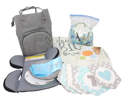 Gift Shower Lot Baby Stuff Diaper Bag NEW Name Book Boy Decor Bassinet Sheet • $19.13