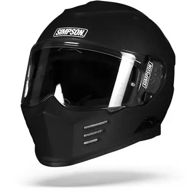 Simpson Venom Solid Matt Black ECE22.05 Full Face Helmet - New! Fast Shipping! • $262.53