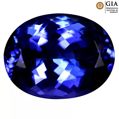 GIA Certified 10.66 Ct AAAA Oval (15 X 11 Mm) Natural D'Block Tanzanite • $3938.99