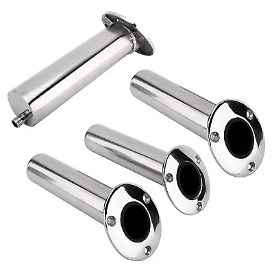 4-Pack Heavy Duty Stainless Steel 316 Deluxe Rod Holders With Drain 30 Degree • $59.99