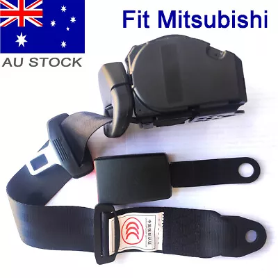 For Mitsubishi Cars 3-Point Universal Seat Sash Belt Retractor+Hard Stalk Black • $42.74