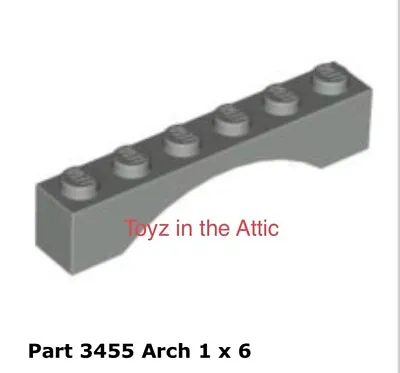 Lego 1x 3455 Light Gray Arch 1 X 6 6074 Castle • $7.22