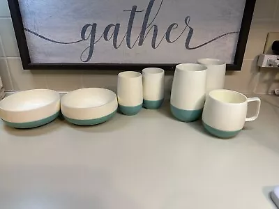 $46.99 • Buy Vtg 1960's Vacron Vacuum 4 Tumblers 1 Cup & 2 Bowls Bopp-Decker Turquoise