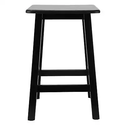 Square 18in. High Indoor Backless Bamboo Bathroom Vanity Stool Black • $34.78