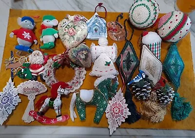 Estate Lot Of Vintag Christmas Ornament Lot Some Homemade Christmas Ornaments  • $14.77