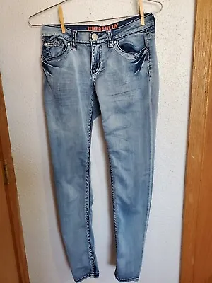 $10 • Buy Hydraulic Jeans Womens 9/10 Slim Low Rise Blue Denim Stretch Lola Super Skinny