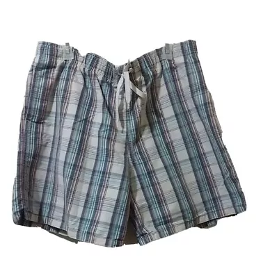 Merona Men's Swimwear Multicolor Plaid Casual Shorts Size XL Cotton Blend • $22.49