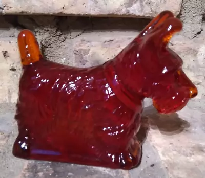 Vintage Red Amberina-ish Glass Scottie Scotty Dog. Not Marked But Perhaps Mosser • $17.09