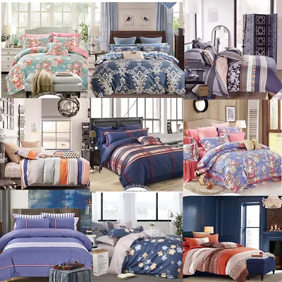 2024 New Design All Size Bed Quilt Duvet Doona Cover Pillowcase Set 100% Cotton • $31.50