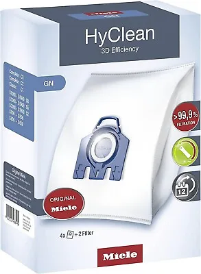 £16.48 • Buy 4 Miele Gn Hyclean 3d Efficiency Vacuum Hoover Cleaner Dust Bags & 2 Filters NEW