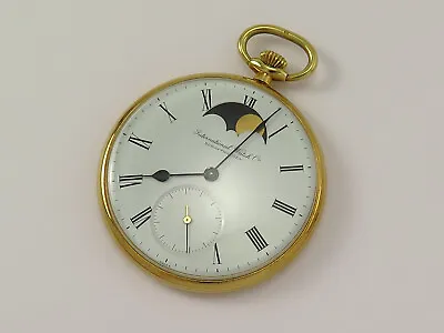 Vintage IWC 18k Gold Moon-Phase Pocket Watch Ref 5250 Cal 9521 Rare • $10316.16