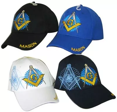 New Embroidered ( Black ) Mason Masonic Lodge Cap Hat Freemasonry • $10.88