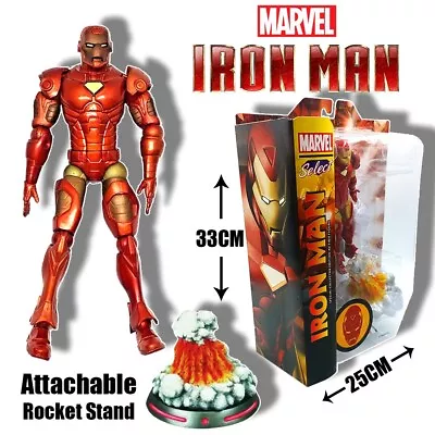 Marvel Avengers | Iron Man - Large Toy Action Figure - Deluxe Rocket Pulse Stand • £25.99