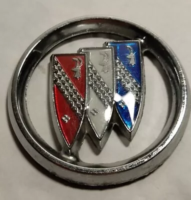 Vintage 1972 Buick Skylark Tri Shield Emblem 2 1/4  Metal Chrome Red White Blue  • $20.62