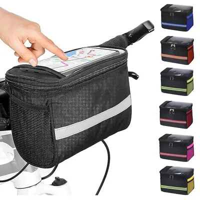 Bicycle Handlebar Bag Large Capacity Cycling Front Pack Bike Frame Accessories • $7.69