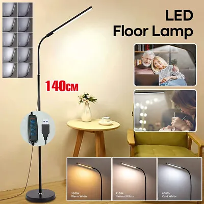 LED Floor Standing Lamp Dimable Warm Cool Day Light Adjustable Work Reading • £18.04