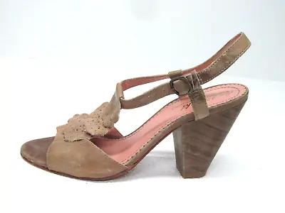 Miss Albright Anthropologie Women's Distressed Leather Slingback Sandal Size 7B • $33.99