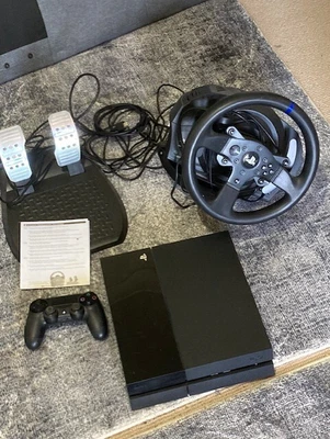$220 • Buy Playstation 4, Steering Wheel, Pedals, Controller, 18 Mths Old