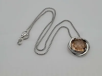 David Yurman Infinity Pendant Necklace With Morganite In 14mm With 18 Chain • $199