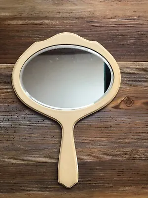 Vintage Celluloid  French Ivory  Wide Oval Hand Mirror • $15