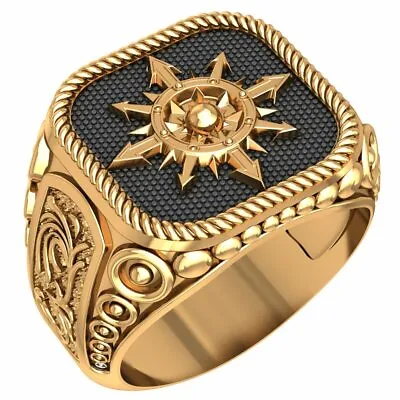 $33.99 • Buy Men Chaotic Magic 8 Pointed Arrows Chaos Star Ring Brass Jewelry Size 6-15